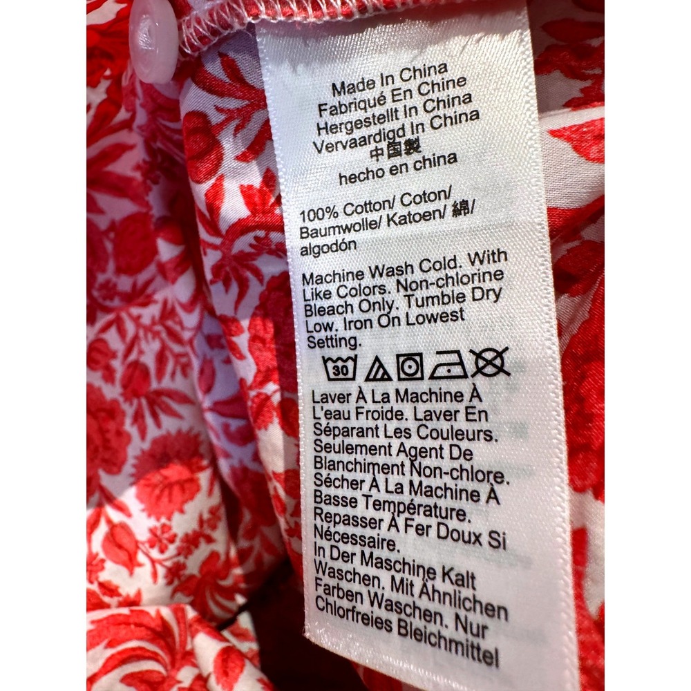 J.Crew Liberty Sambourne Fabric Floral Ruffle Collar Blouse Women S Cropped Red - Picture 7 of 10